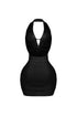 Opal Glow Lace Up Halter Mini Dress